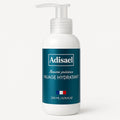 Flacon de baume précieux hydratant pour le corps avec pompe, 200 ml, fond blanc.